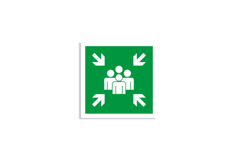 Marquage d'évacuation Point de rassemblement 