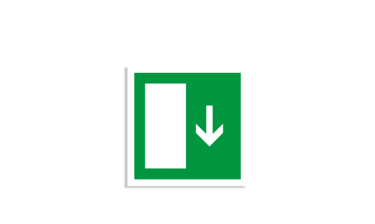 Escape markings Exit left down