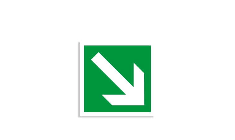 Marquage d'évacuation Flèche diagonale